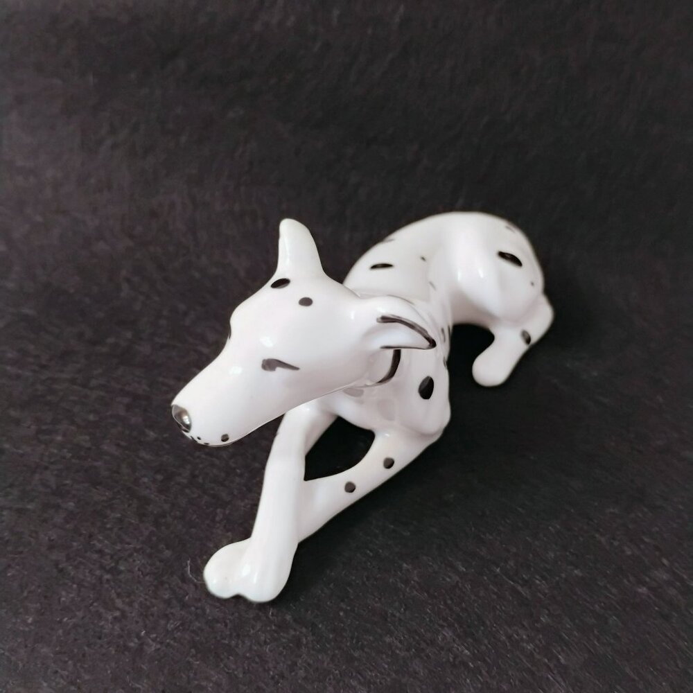 Vintage Porcelain Ceroc Romania Great Dane Figurine, 5" Greyhound Dalmatian Dog - Picture 3 of 9